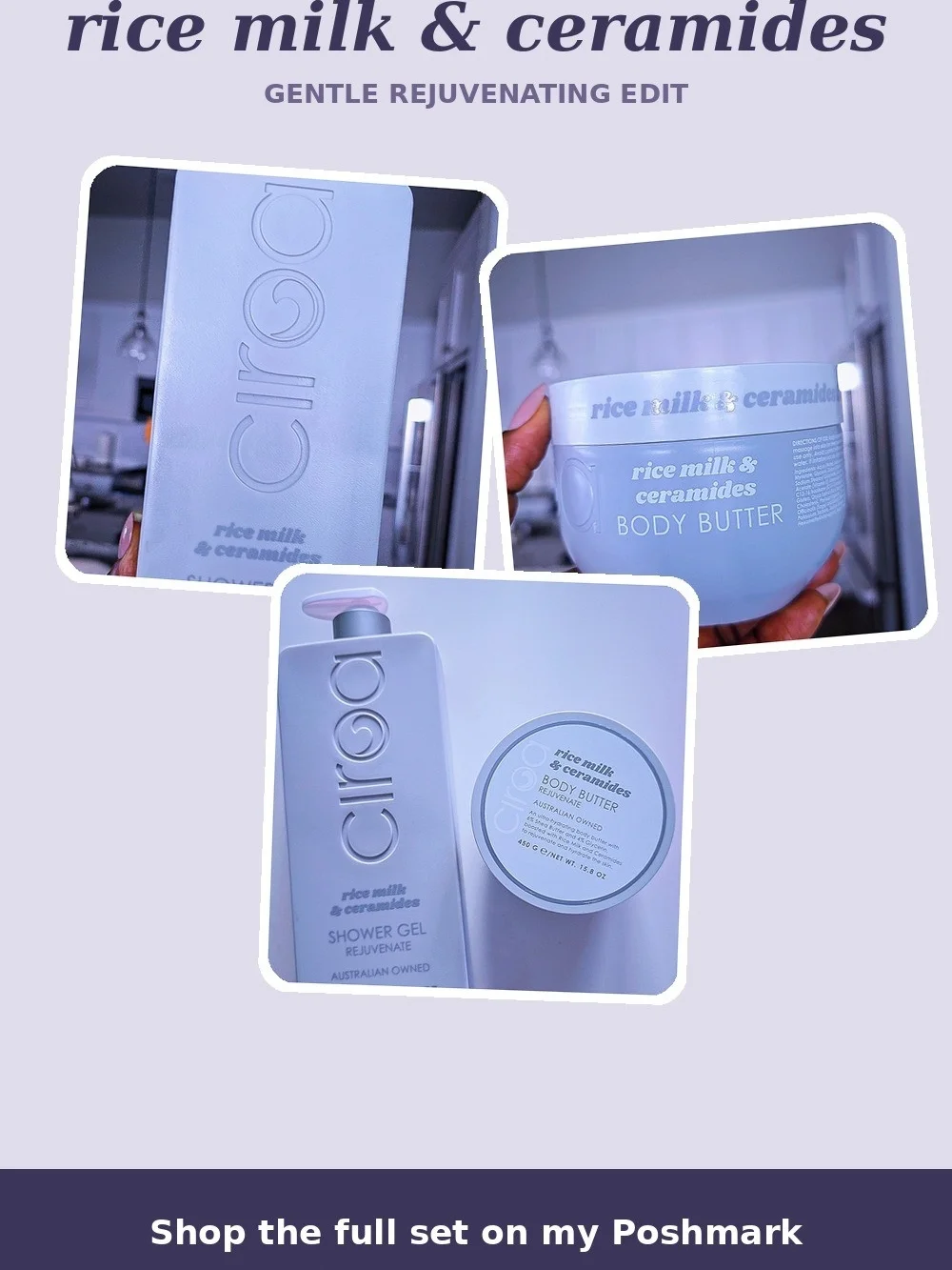Ciroa Rice Milk & Ceramides Shower Gel & Body Butter Set